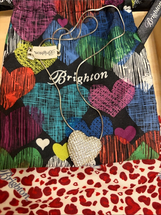 Brighton Jewelry - Brighton Pave Crystal Heart Necklace in Silver